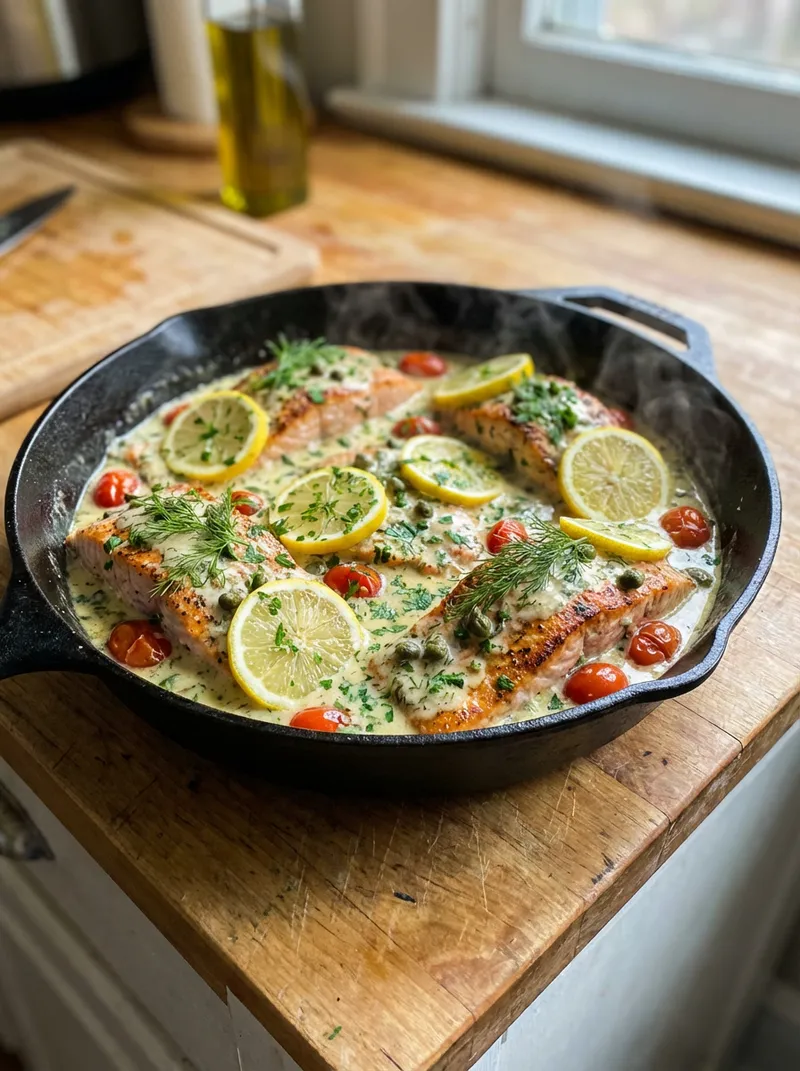 Lemon Dill Salmon Skillet
