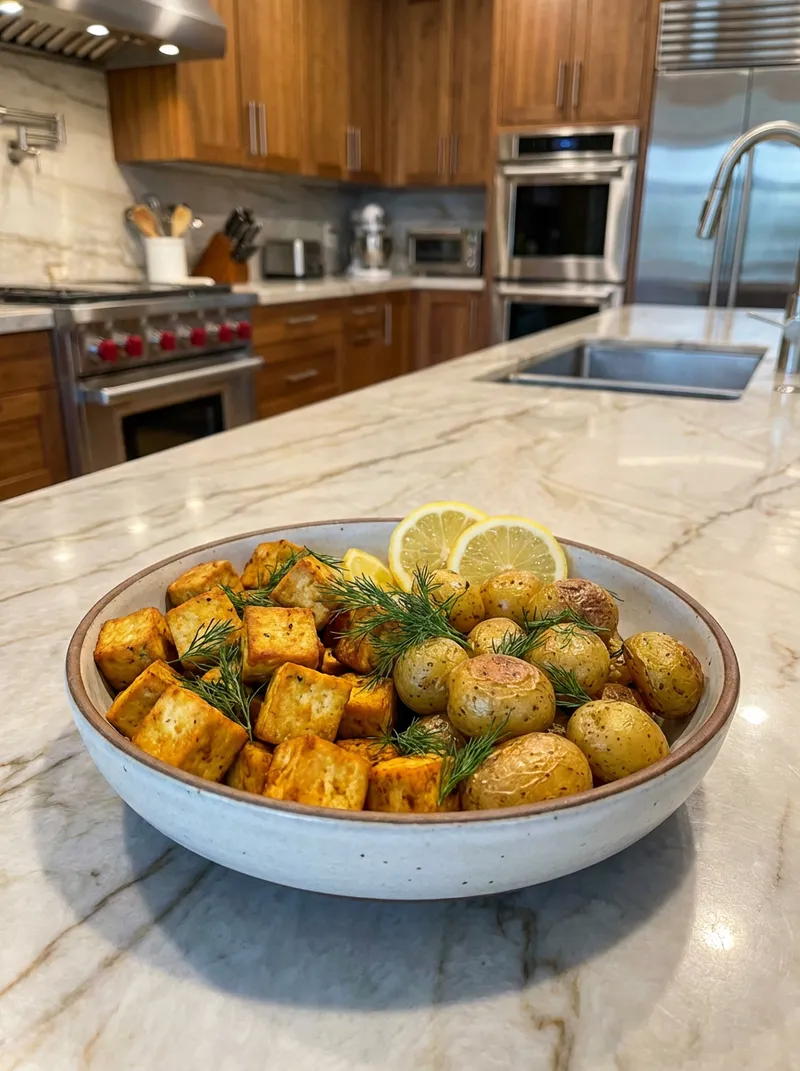 Lemon Dill Tofu Potatoes