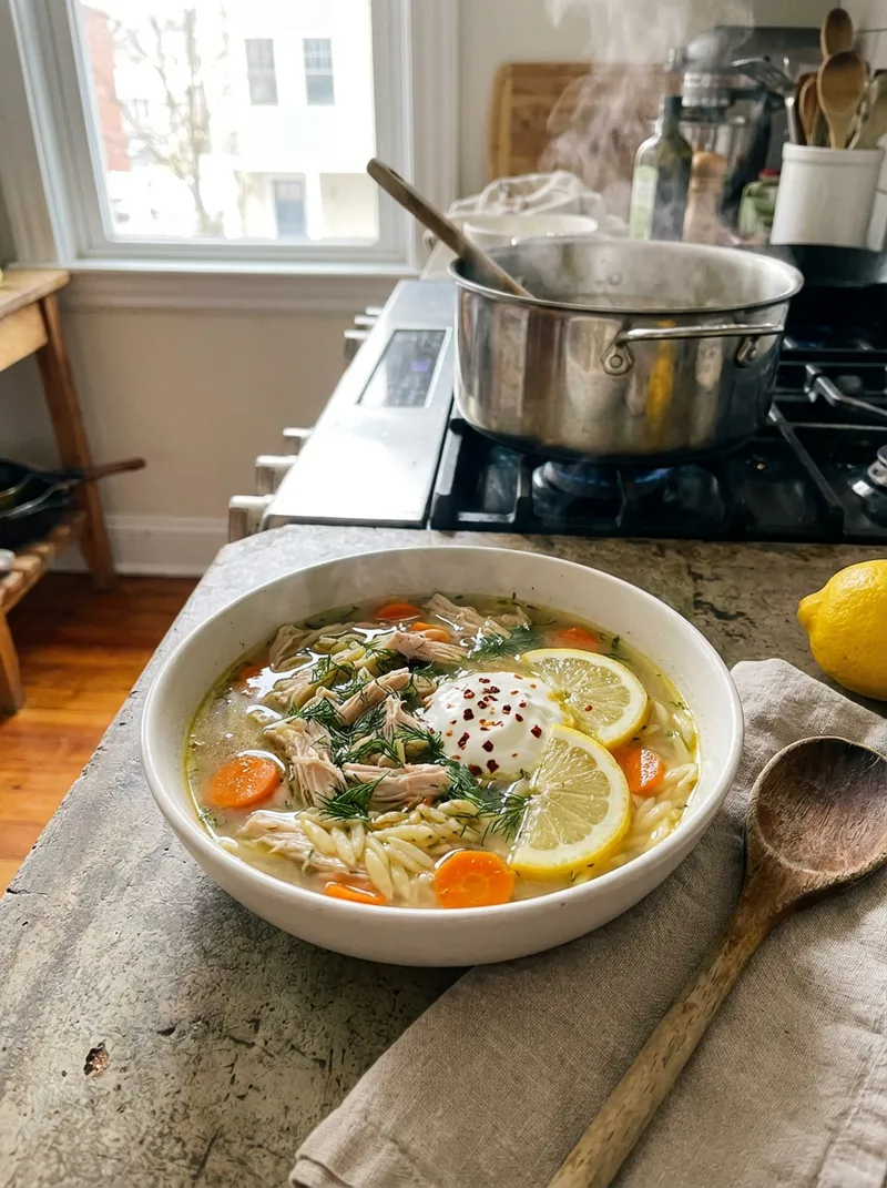 Lemon Dill Turkey Soup