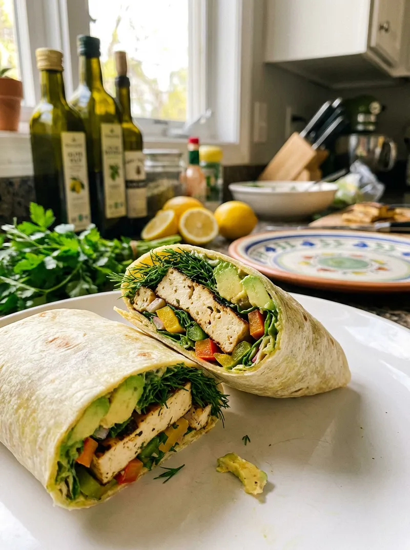 Lemon Herb Tofu Wraps