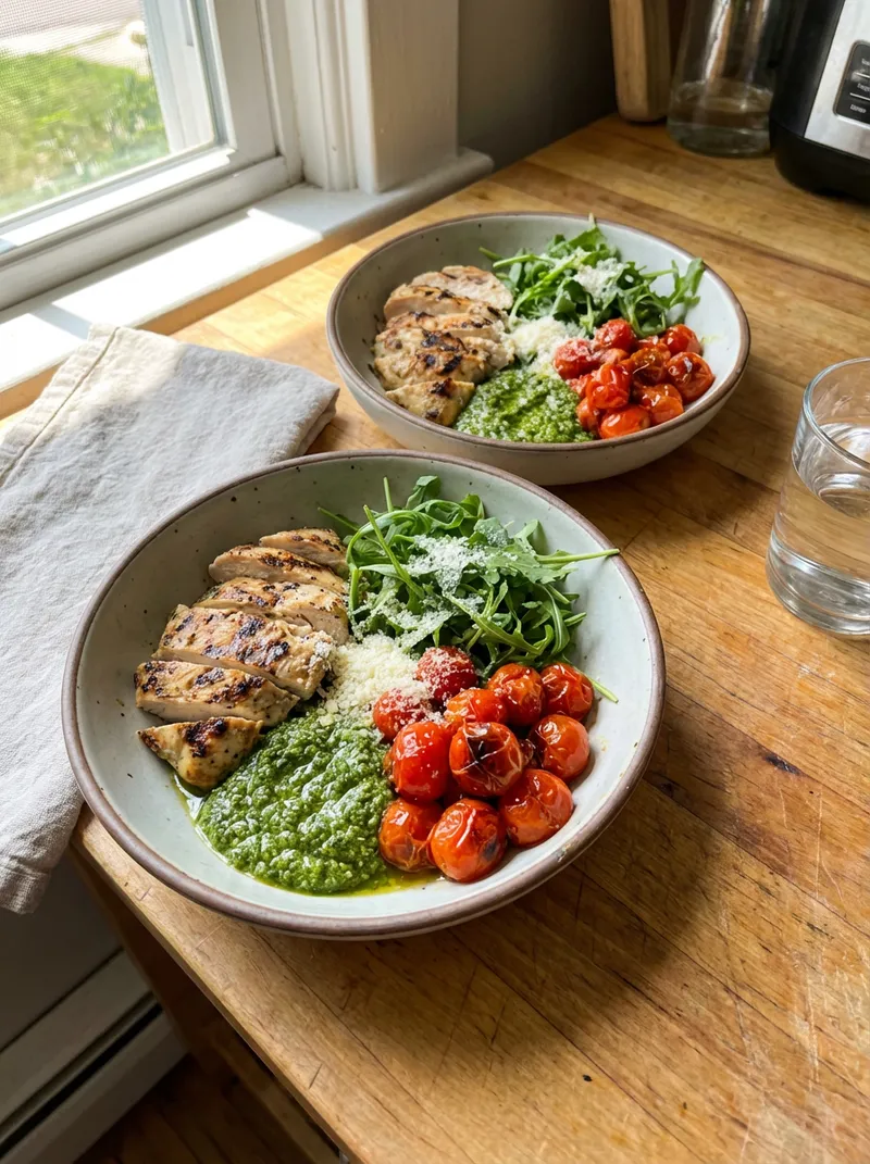 Light Pesto Chicken Bowls