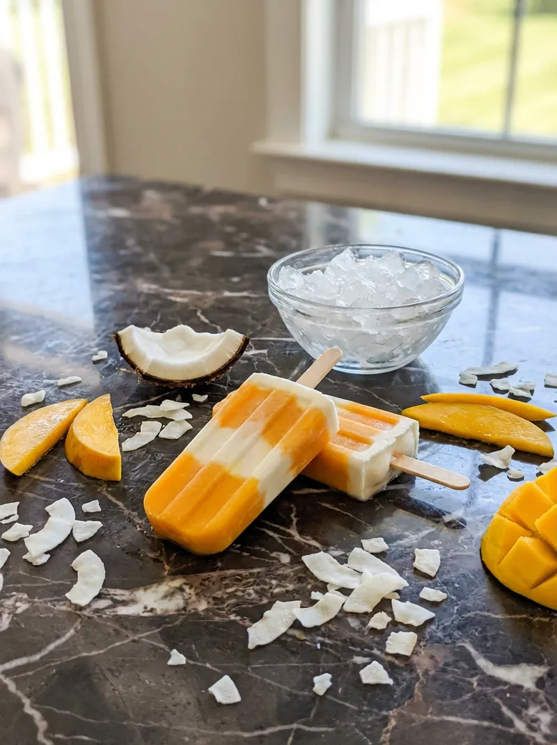 Mango Coconut Popsicles