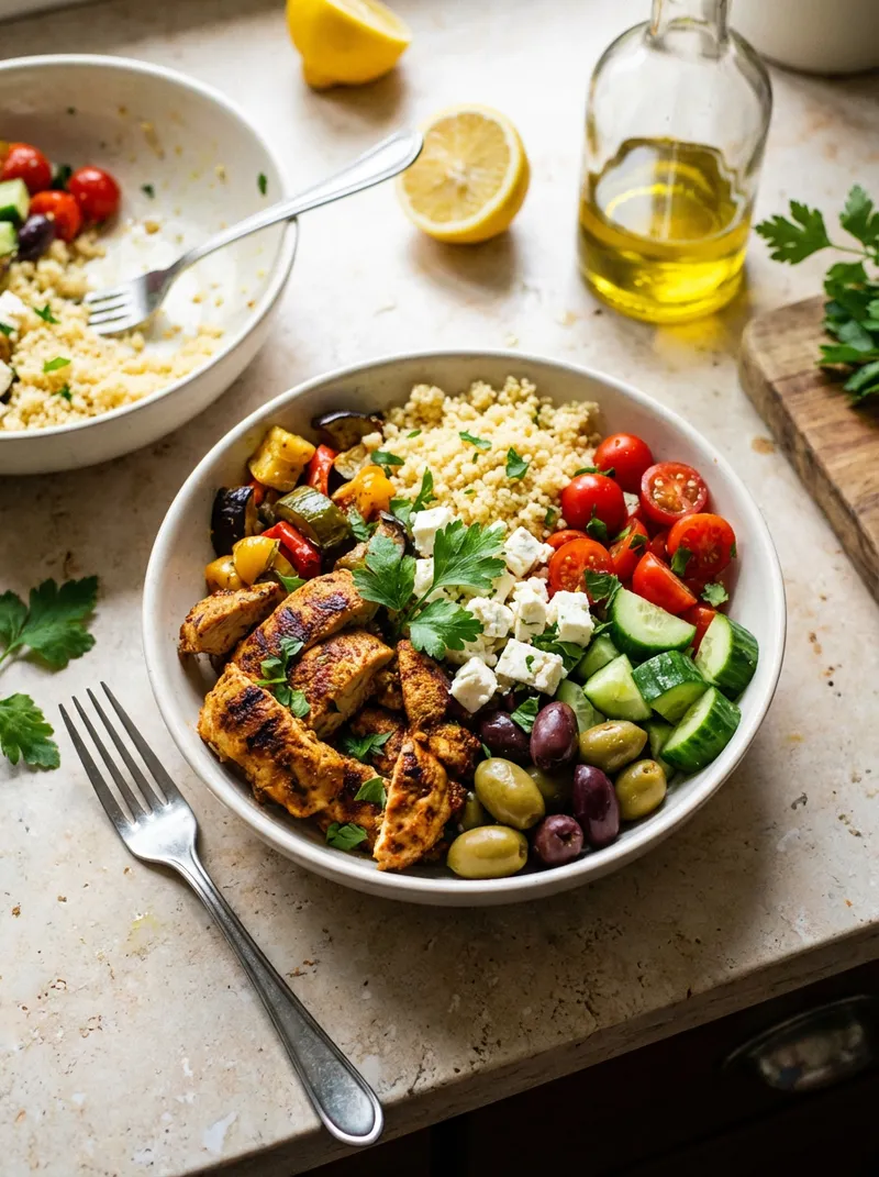 Mediterranean Chicken Couscous Bowls