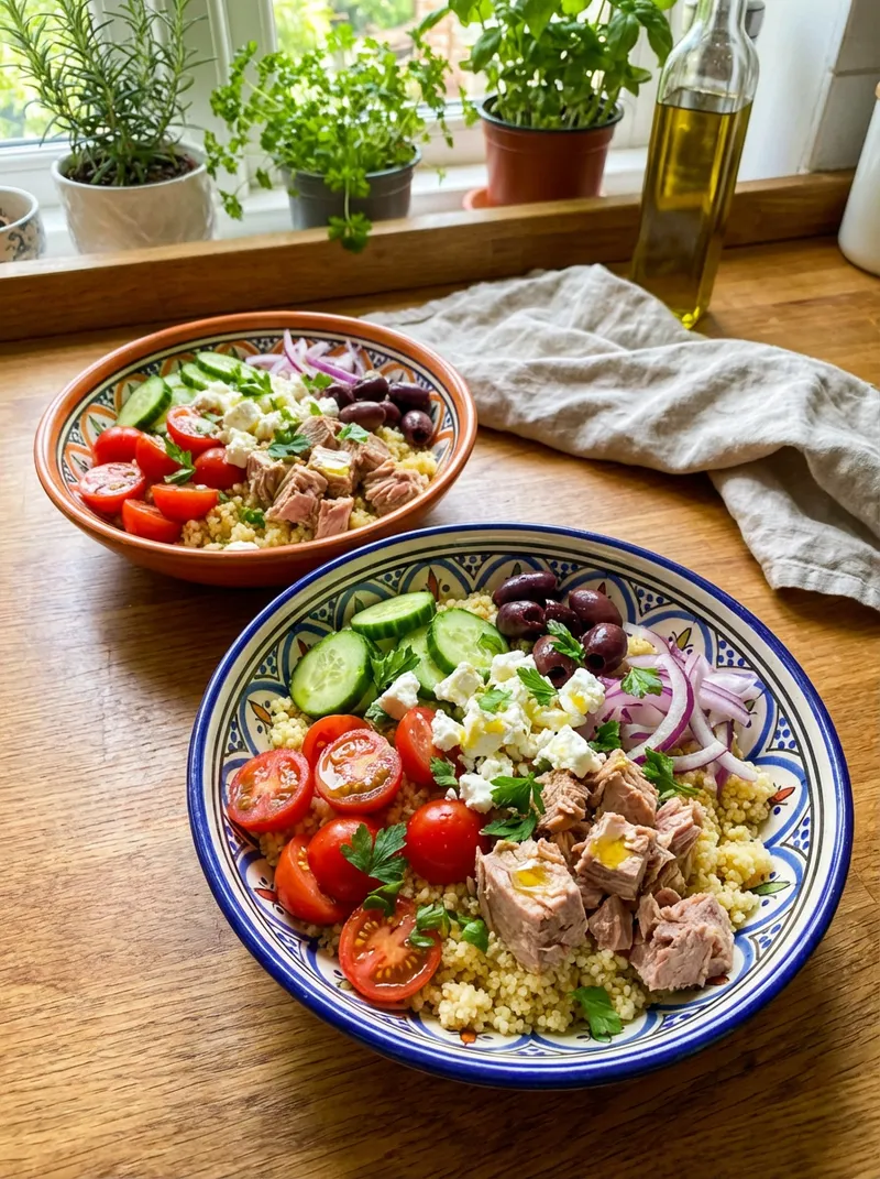Mediterranean Tuna Couscous Bowls