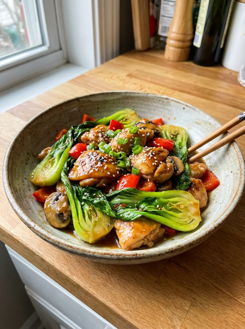 Miso Chicken Bok Choy Stir-Fry