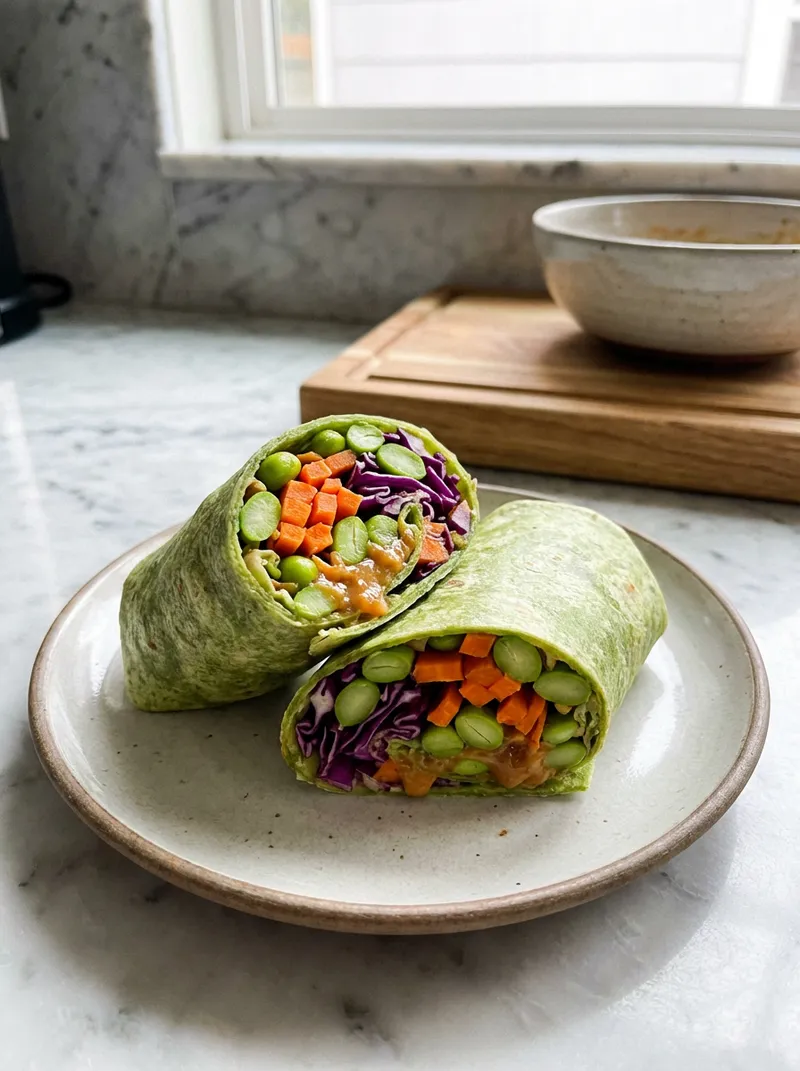 Miso Ginger Edamame Wraps