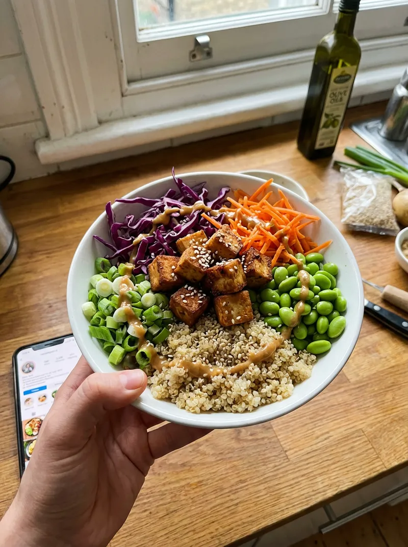 Miso Tofu Rainbow Bowl