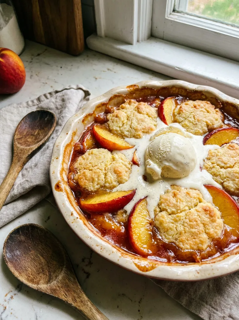 Nectarine Vanilla Cobbler