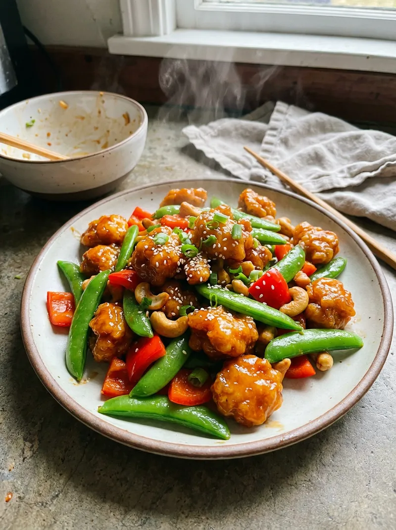 Orange Chicken Snap Pea Stir-Fry