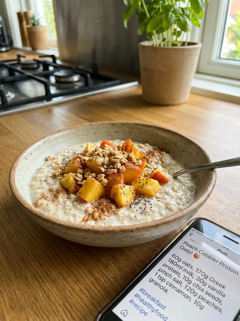Peach Cobbler Protein Oats