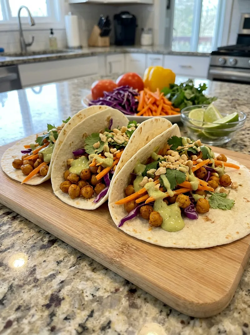 Peanut Lime Chickpea Wraps