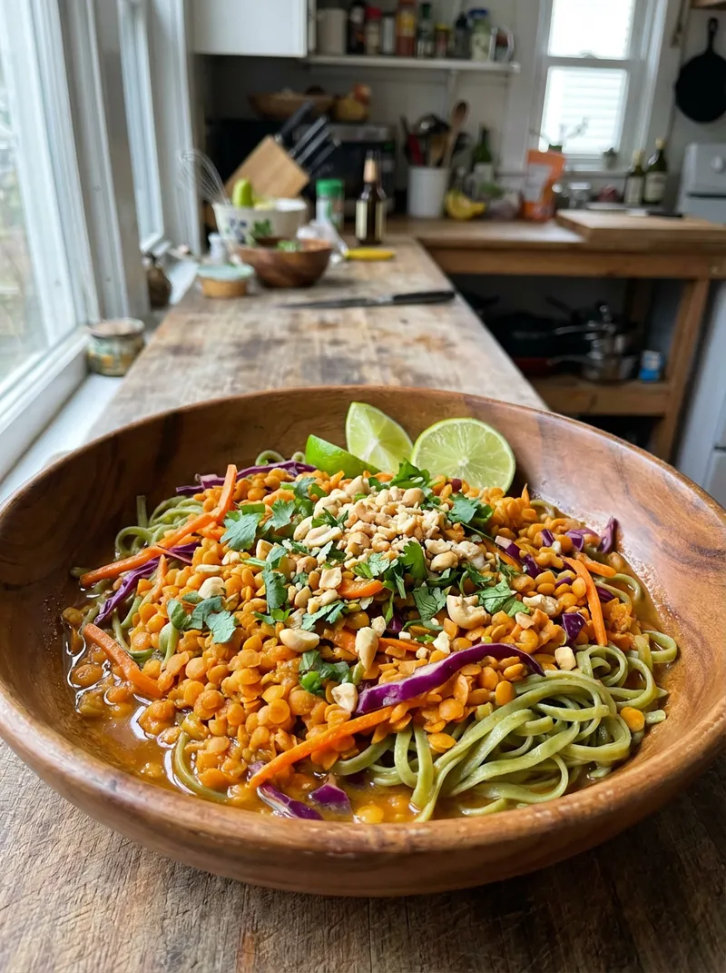 Peanut Lime Lentil Rice Noodles