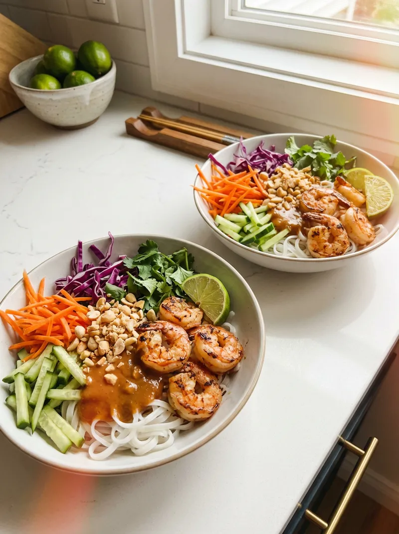 Peanut Shrimp Noodle Bowls