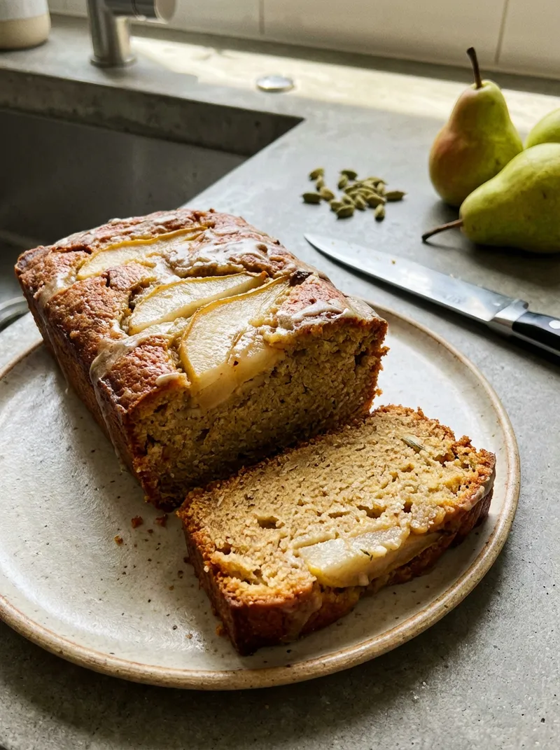 Pear Cardamom Loaf Cake