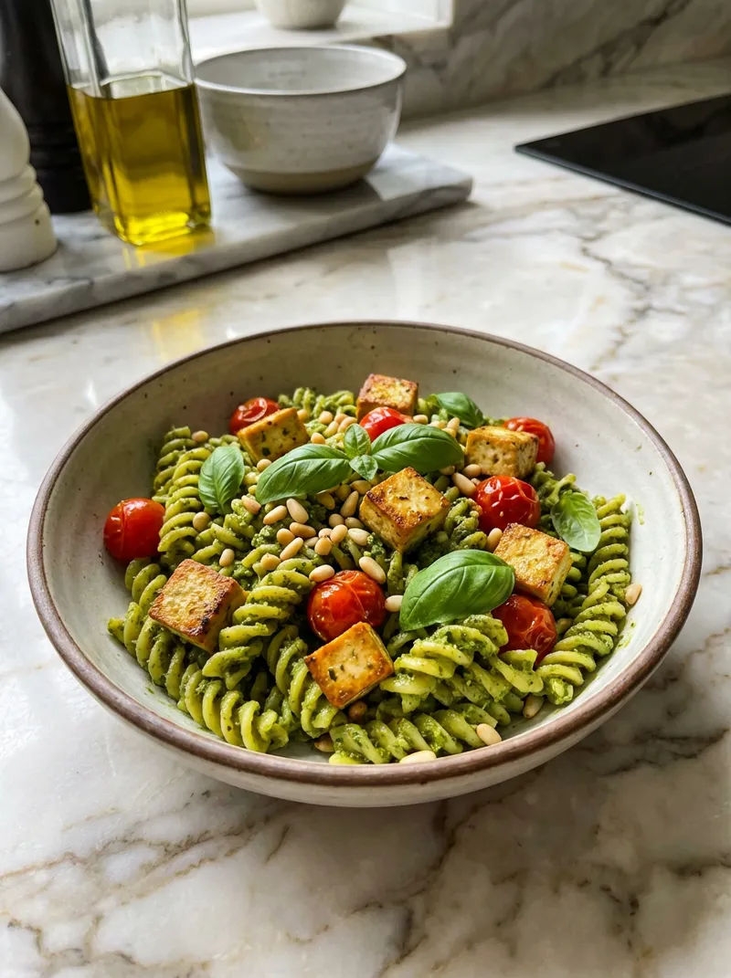 Pesto Tofu Fusilli