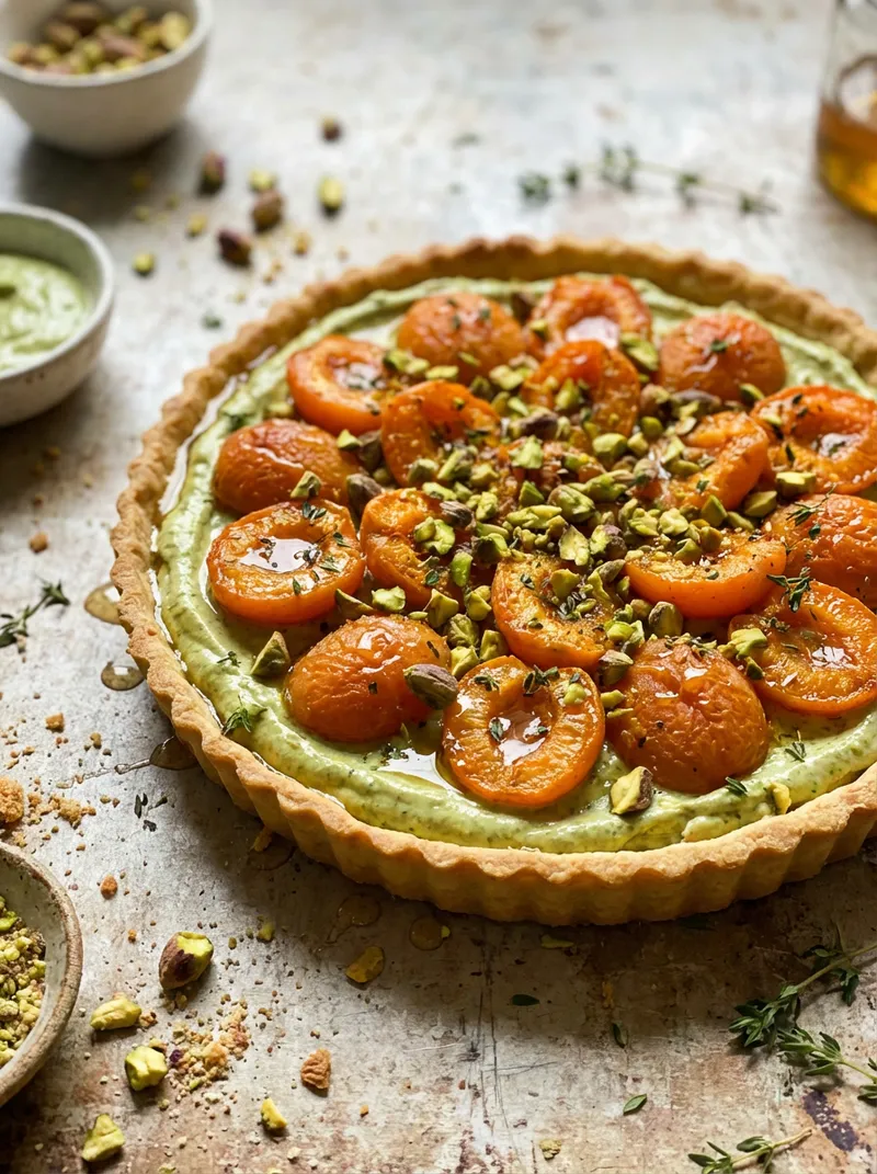 Pistachio Apricot Tart