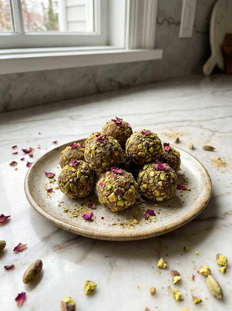 Pistachio Cardamom Energy Truffles