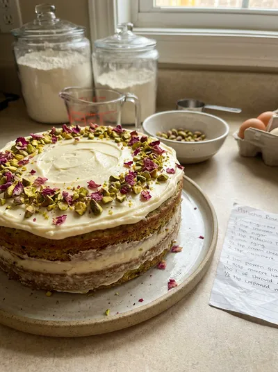 Pistachio Rose Cake
