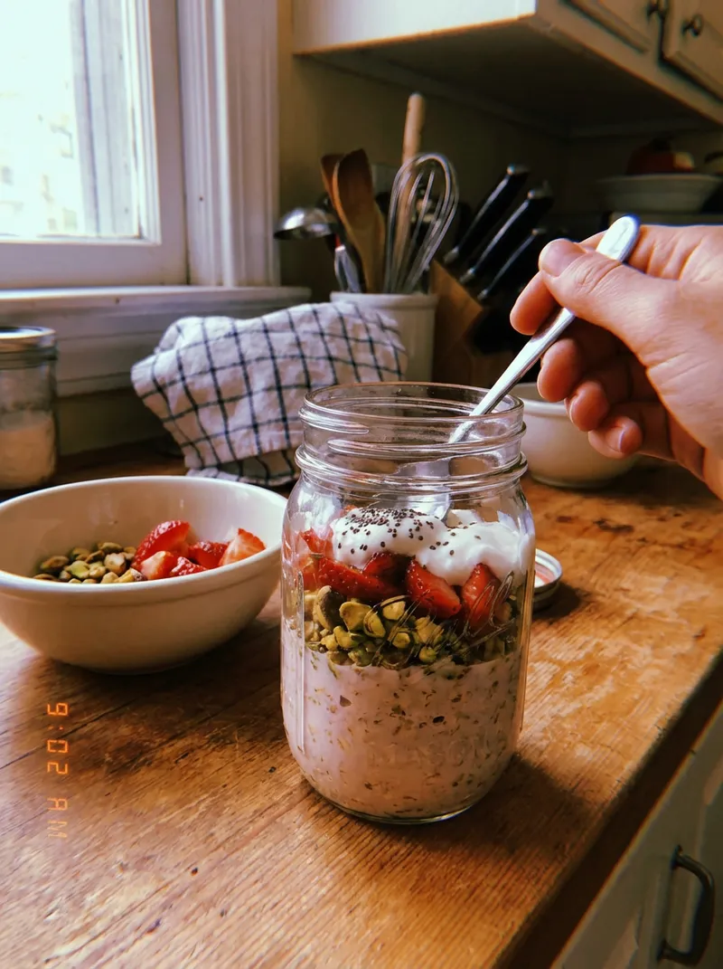 Pistachio Rose Overnight Oats