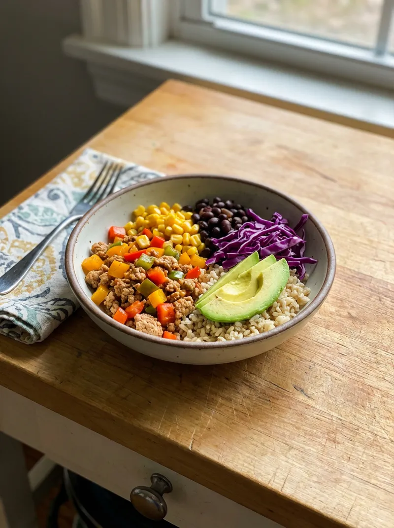 Rainbow Turkey Rice Bowls