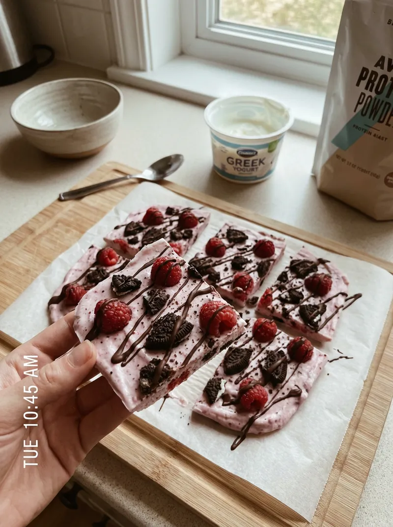Raspberry Protein Yogurt Bark