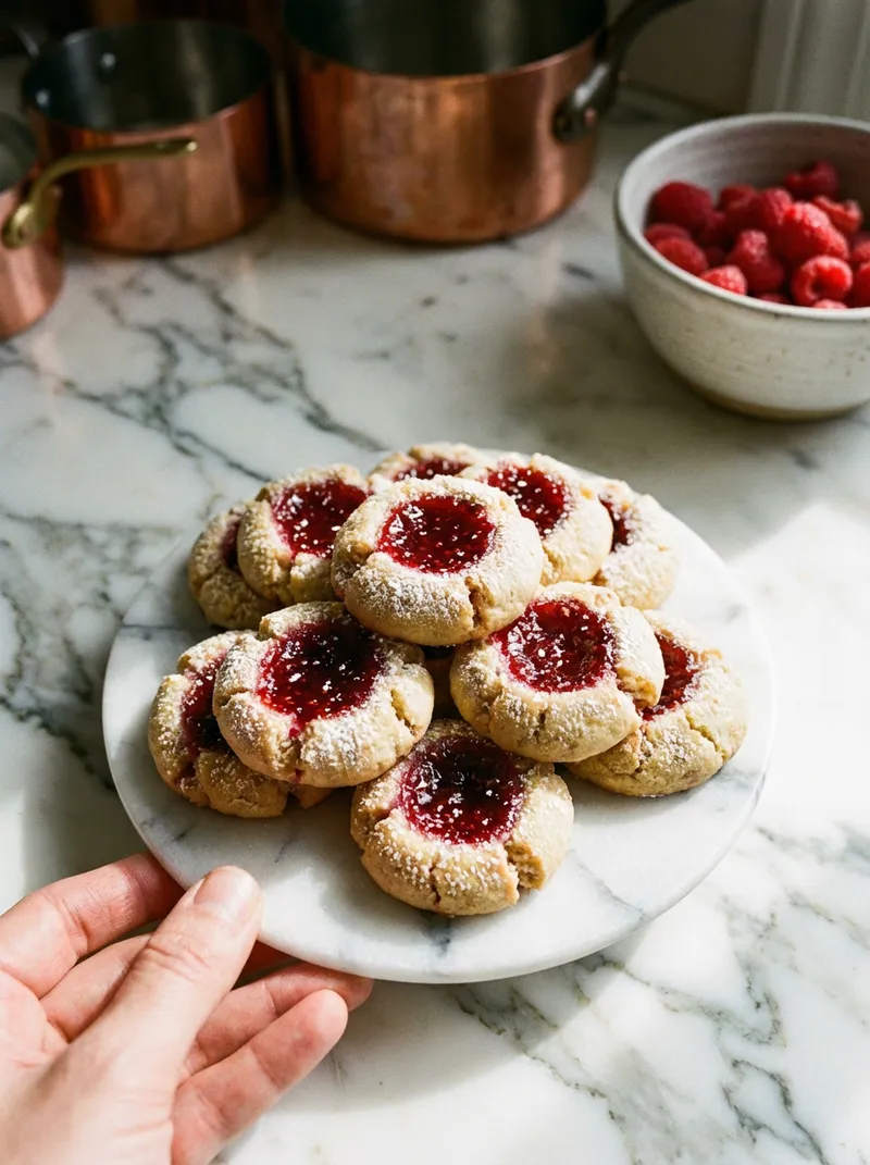 Raspberry Thumbprint Cookies