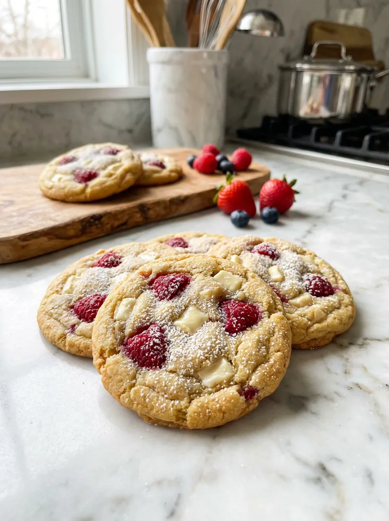 Raspberry White Chocolate Cookies