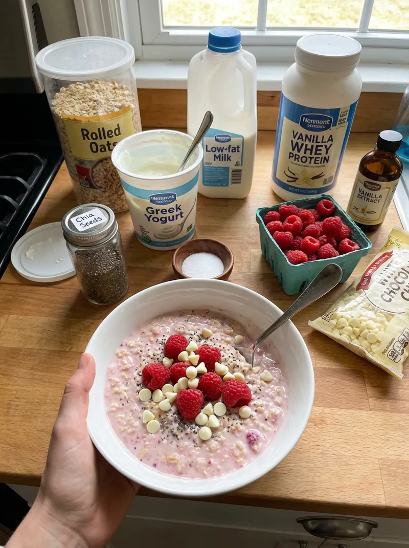 Raspberry White Chocolate Oats