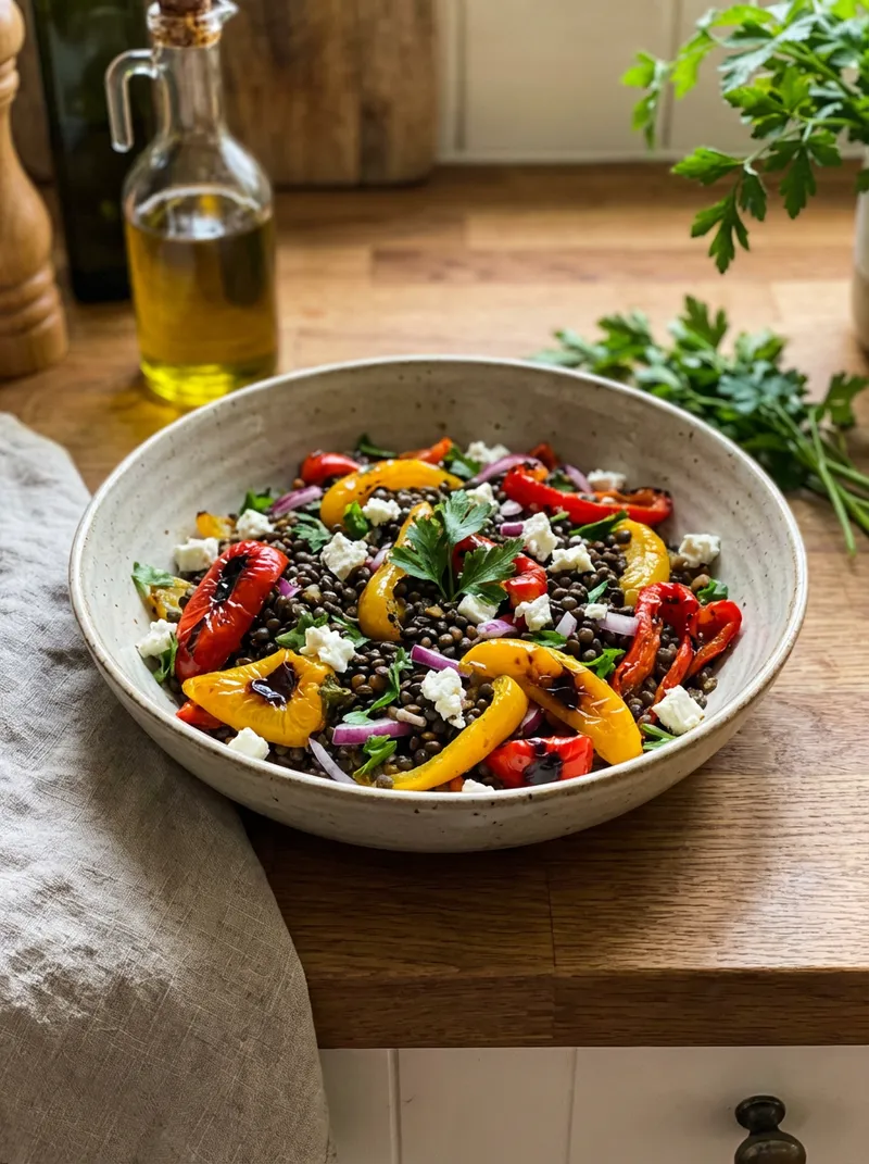 Roasted Pepper Lentil Salad