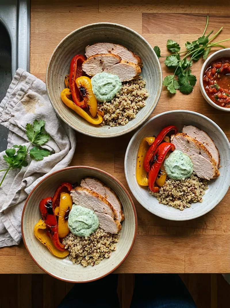 Roasted Pepper Turkey Bowls