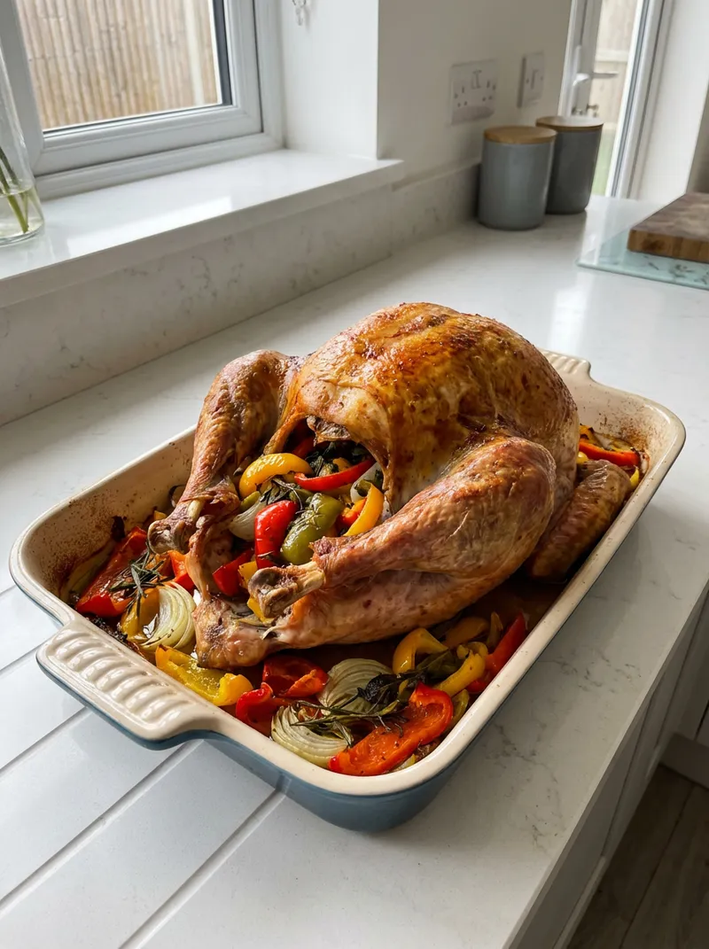 Roasted Pepper Turkey Traybake