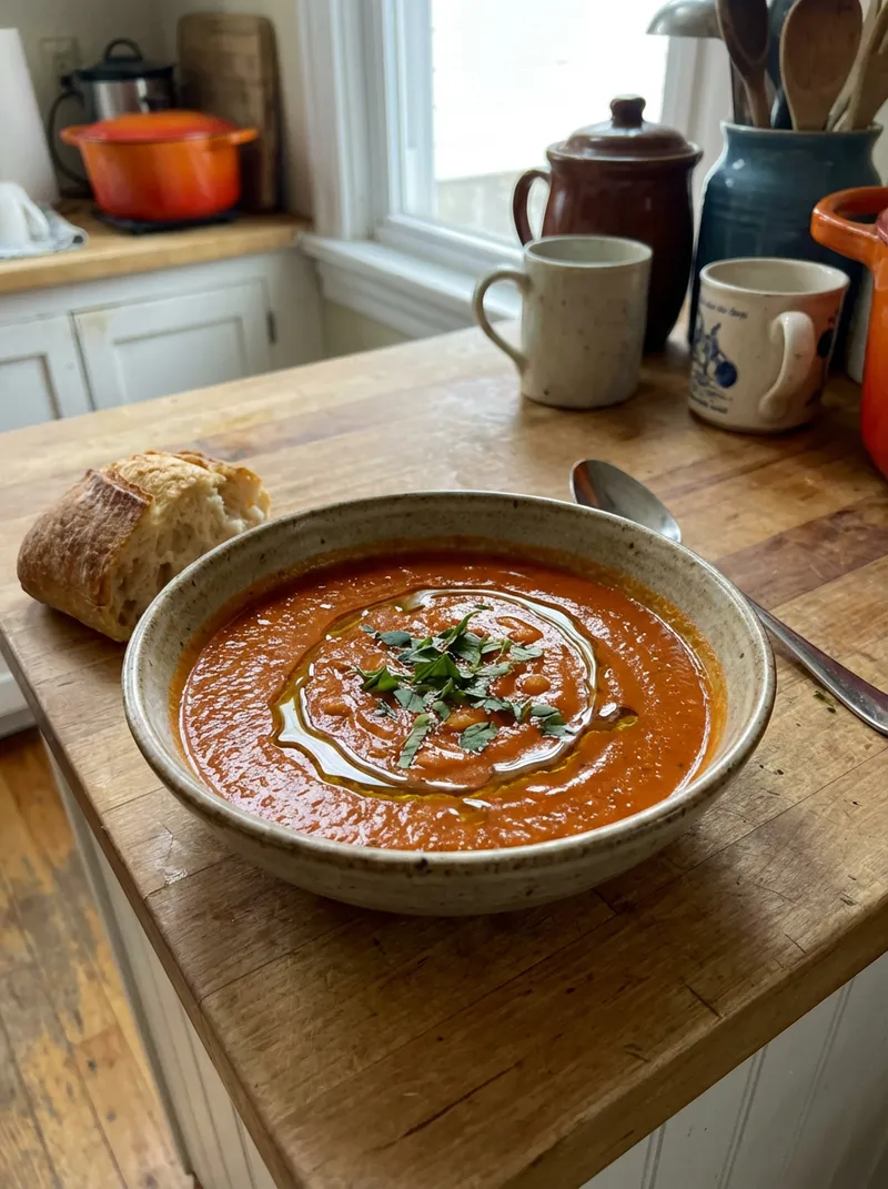 Roasted Pepper White Bean Soup