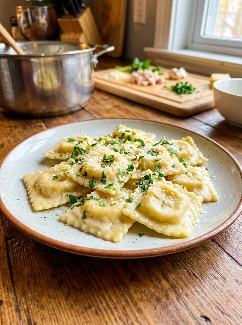Rotisserie Chicken Alfredo Ravioli