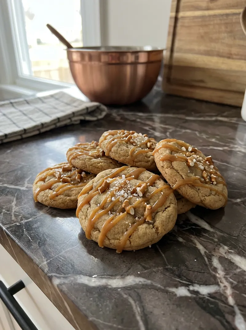 Salted Caramel Pretzel Cookies