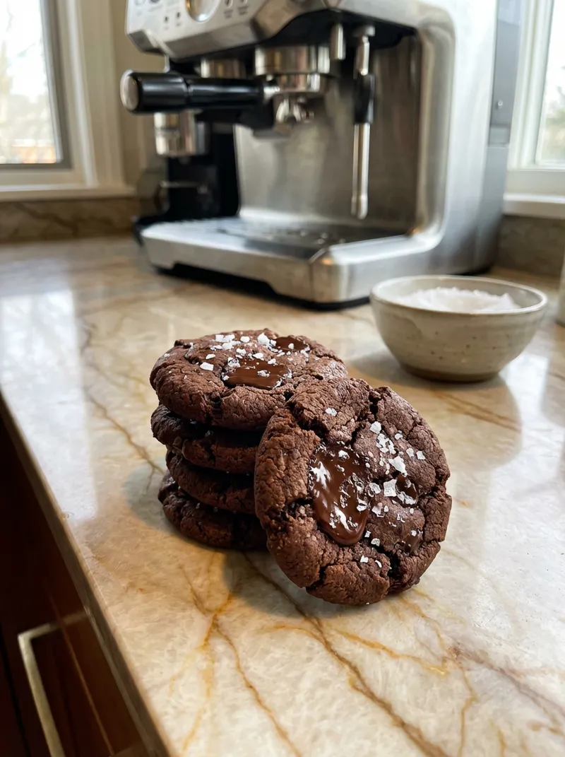 Salted Dark Chocolate Cookies