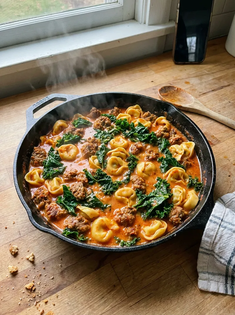 Sausage Kale Tortellini Skillet