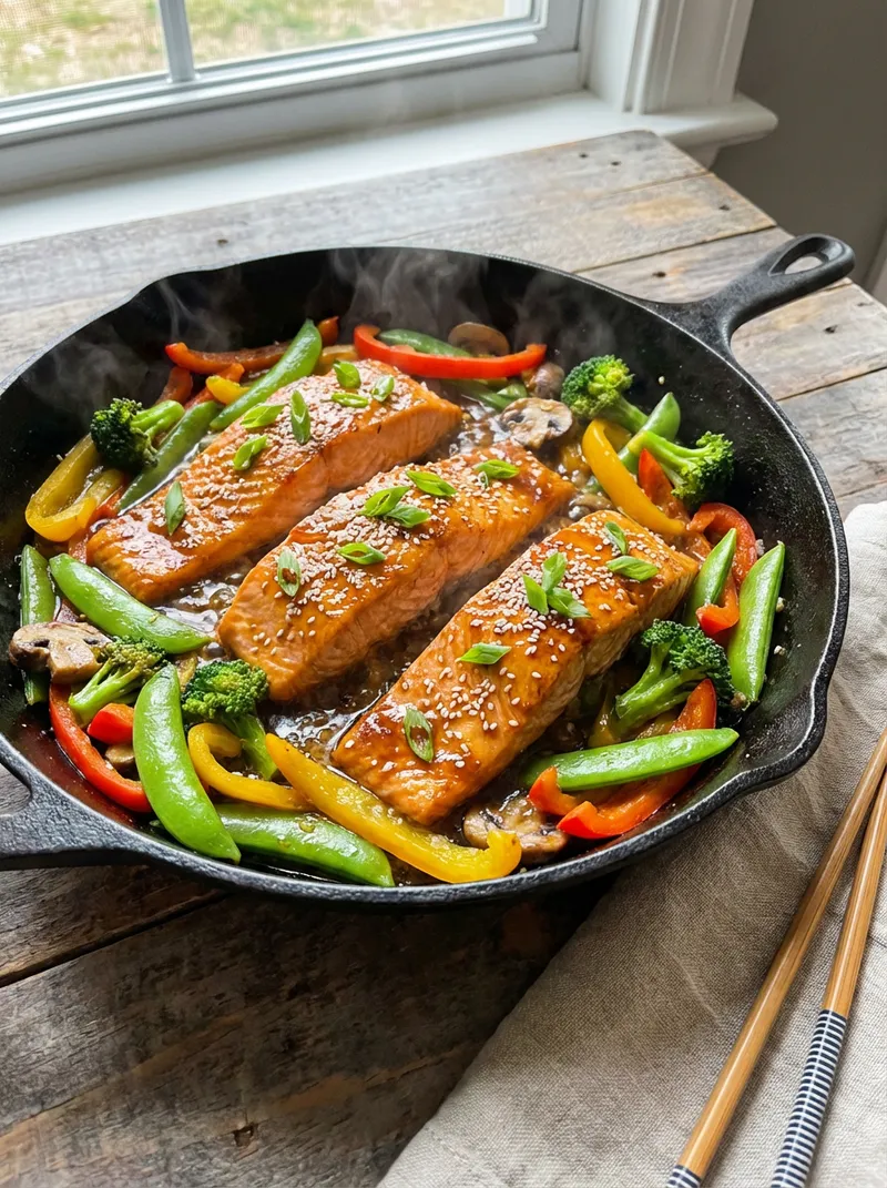 Sesame Ginger Salmon Skillet