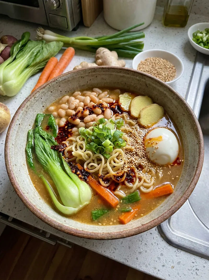 Sesame Ginger White Bean Ramen