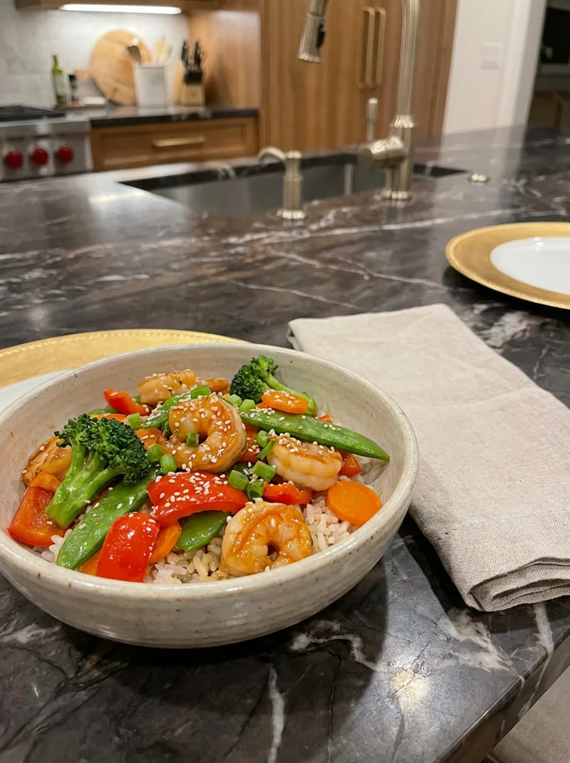 Sesame Shrimp Veggie Bowls