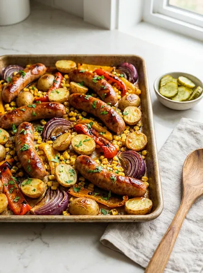Sheet-Pan BBQ Chicken Sausage Tray