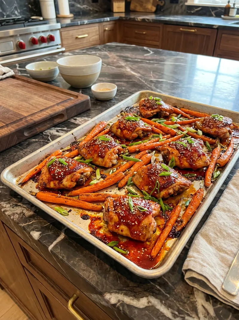 Sheet Pan Gochujang Chicken and Carrots