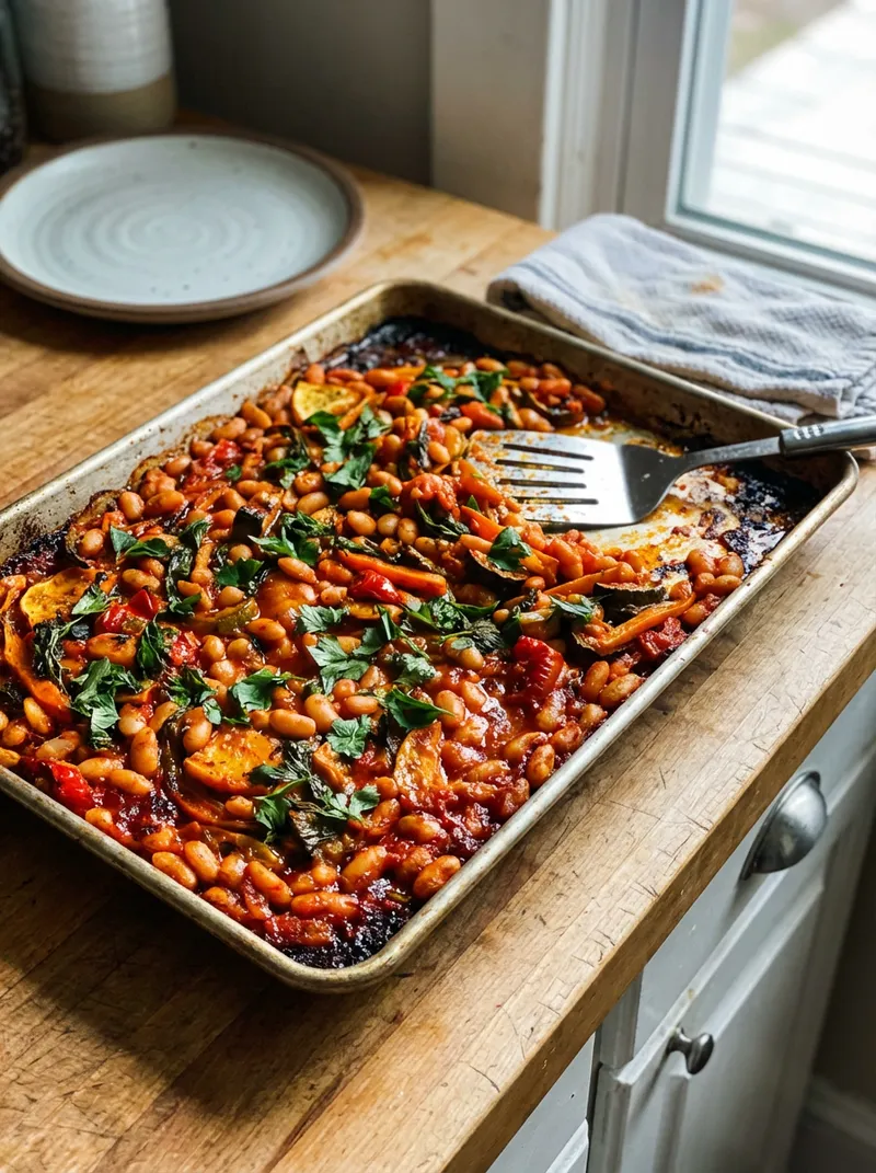 Sheet Pan Gochujang White Bean