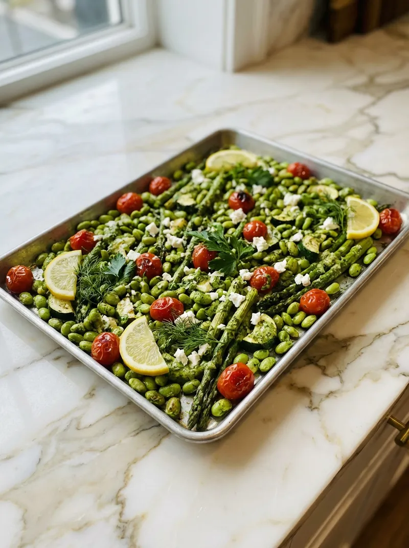 Sheet Pan Green Goddess Edamame