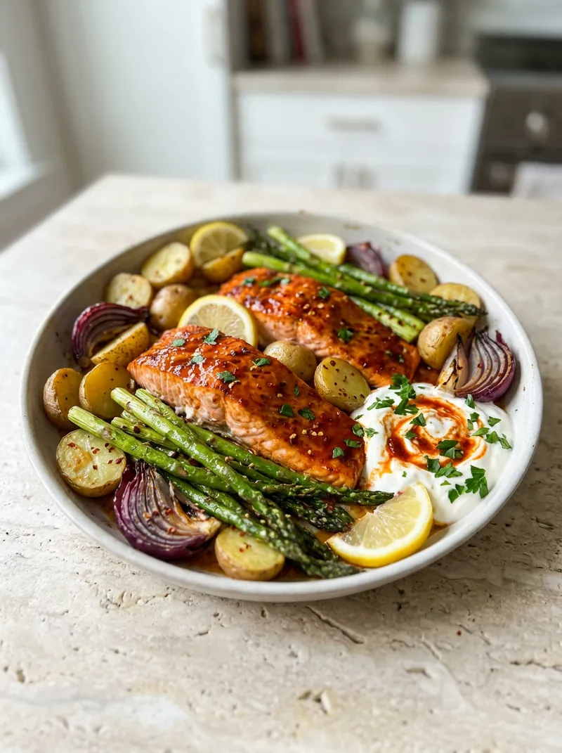 Sheet-Pan Harissa Salmon