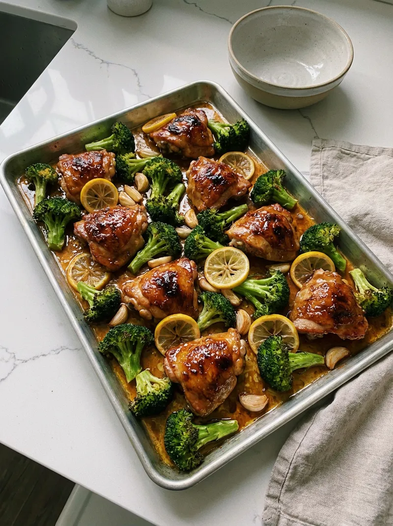 Sheet Pan Honey Garlic Chicken and Broccoli