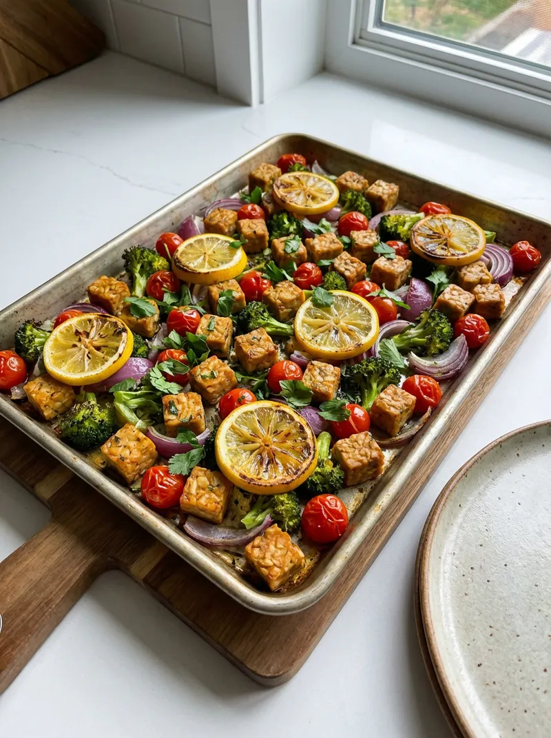 Sheet Pan Lemon Herb Tempeh