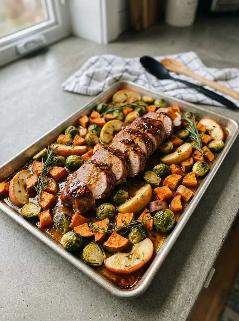 Sheet Pan Maple Dijon Pork Tenderloin
