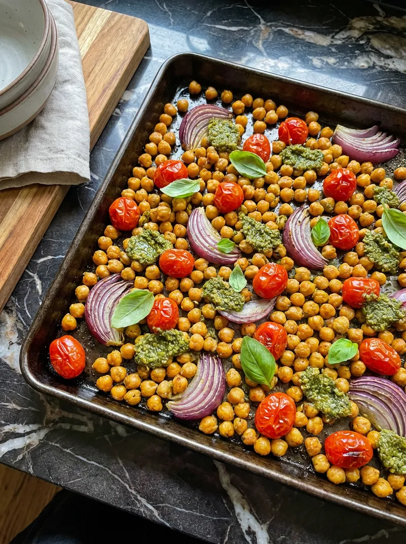 Sheet Pan Pesto Chickpea