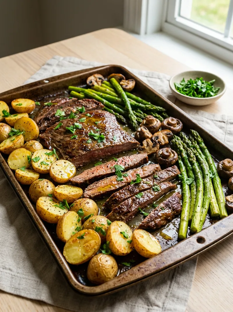 Sheet-Pan Steak and Veg Roast