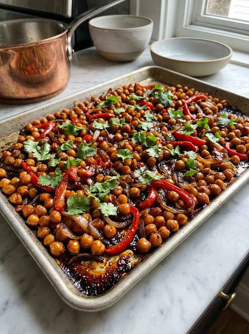 Sheet Pan Sticky Chili Chickpea